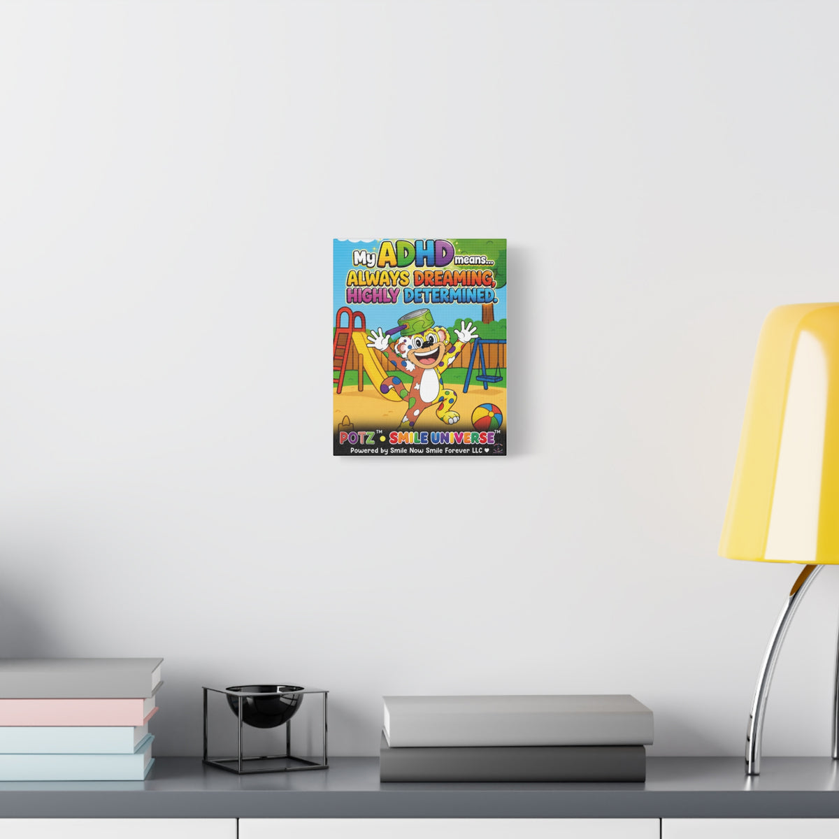 Potz™ Matte Canvas, Stretched 1.25" – "My ADHD Means Always Dreaming, Highly Determined" Graphic Wall Art | Smile Universe Collection