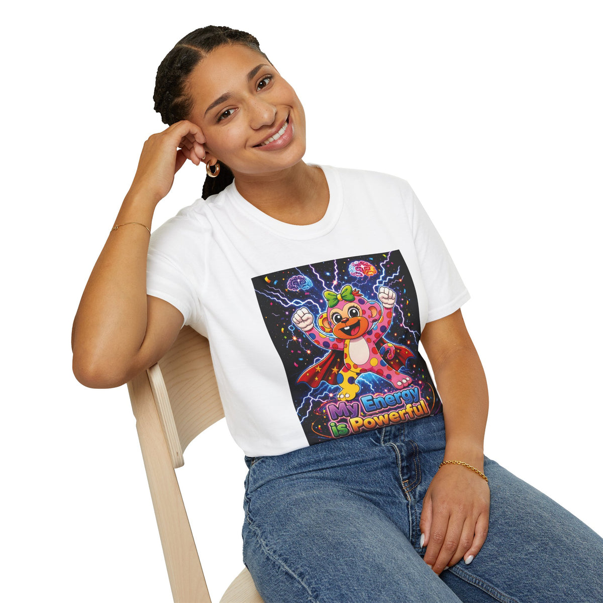 Panz™ Unisex Softstyle T-Shirt  for Adult– "My Energy is Powerful" Graphic Tee | Smile Universe Collection