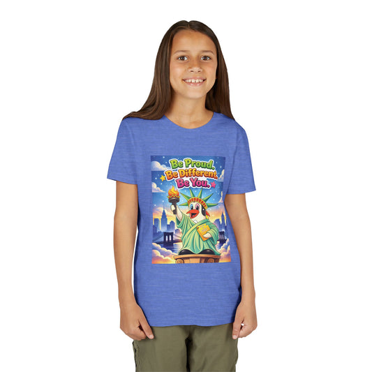 TuBz™M "Be Proud. Be Different. Be You." Kids T-Shirt - Inspirational Graphic Tee