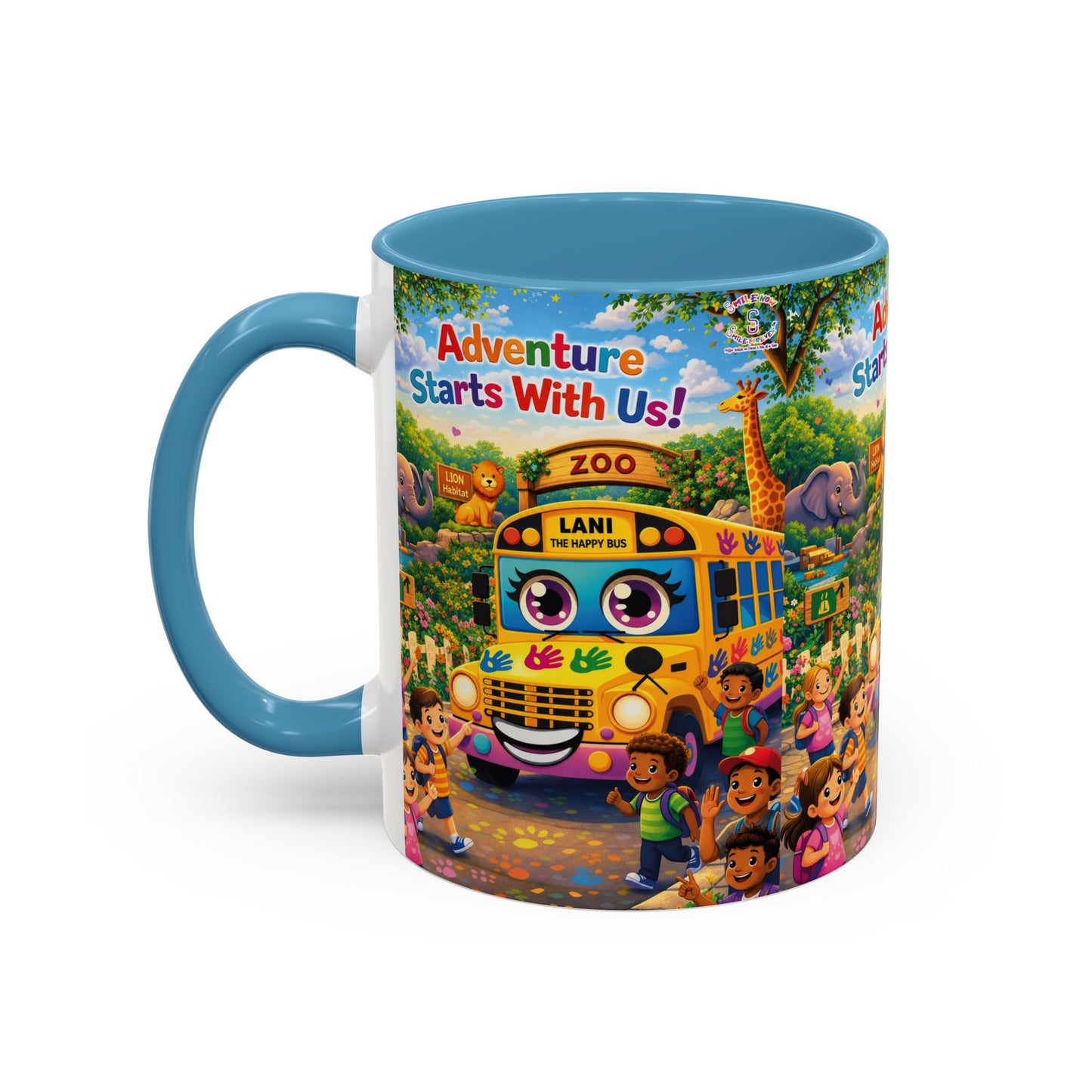 Lani™ Accent Coffee Mug (11oz & 15oz) – "Adventure Starts With Us!" Graphic