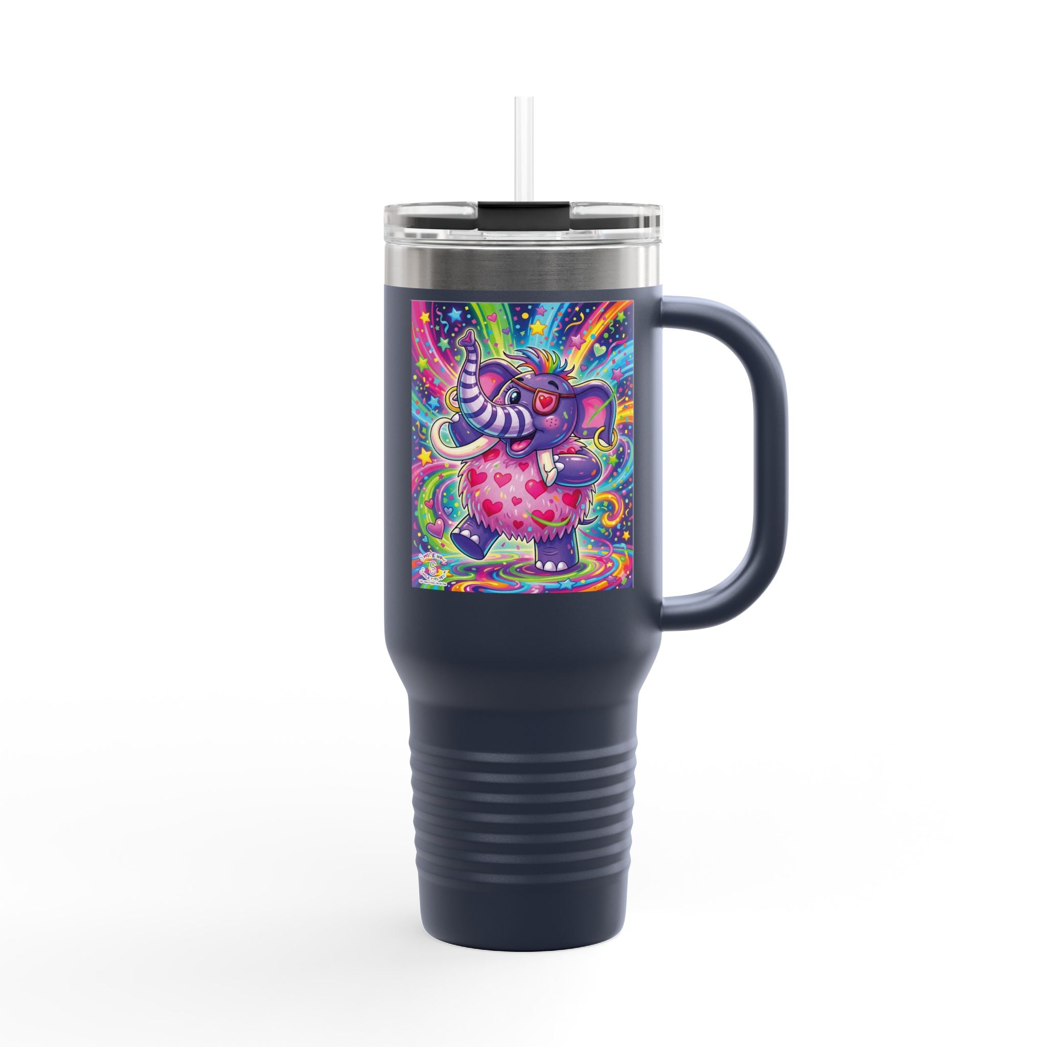 Piklez™ 40oz Insulated Travel Mug – "Born to Celebrate!" Graphic | Smile Universe Collection