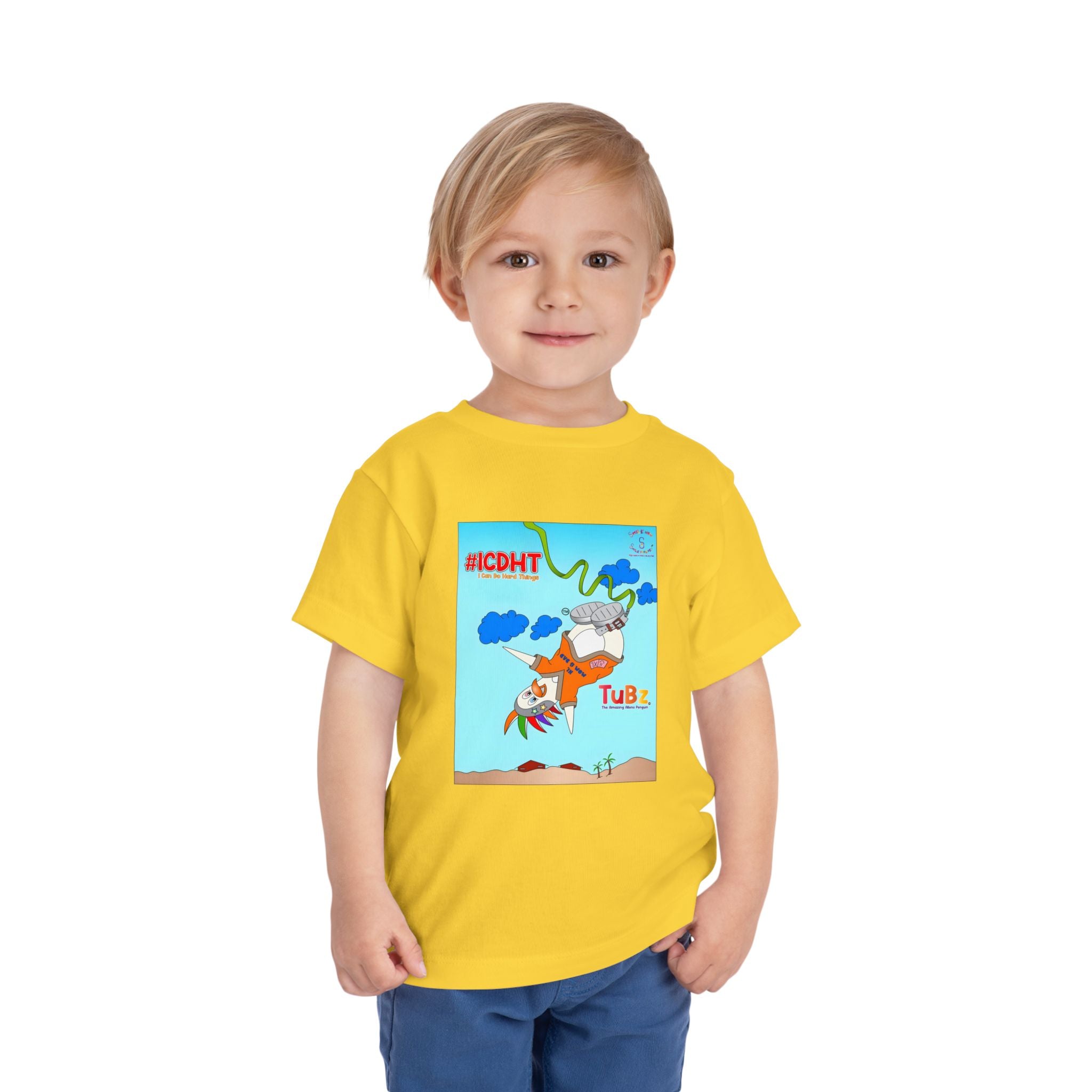 TuBz™ "I Can Do Hard Things" Toddler T-Shirt | Toddler Short Sleeve Tee  - Positive Kids Graphic Tee