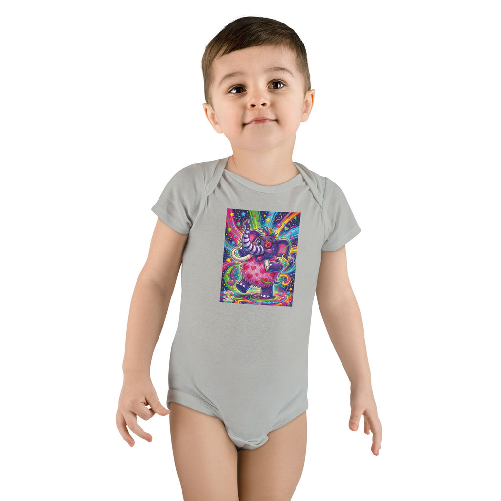 Piklez™ Baby Short Sleeve Onesie® – "Born to Celebrate!" Graphic | Smile Universe Collection