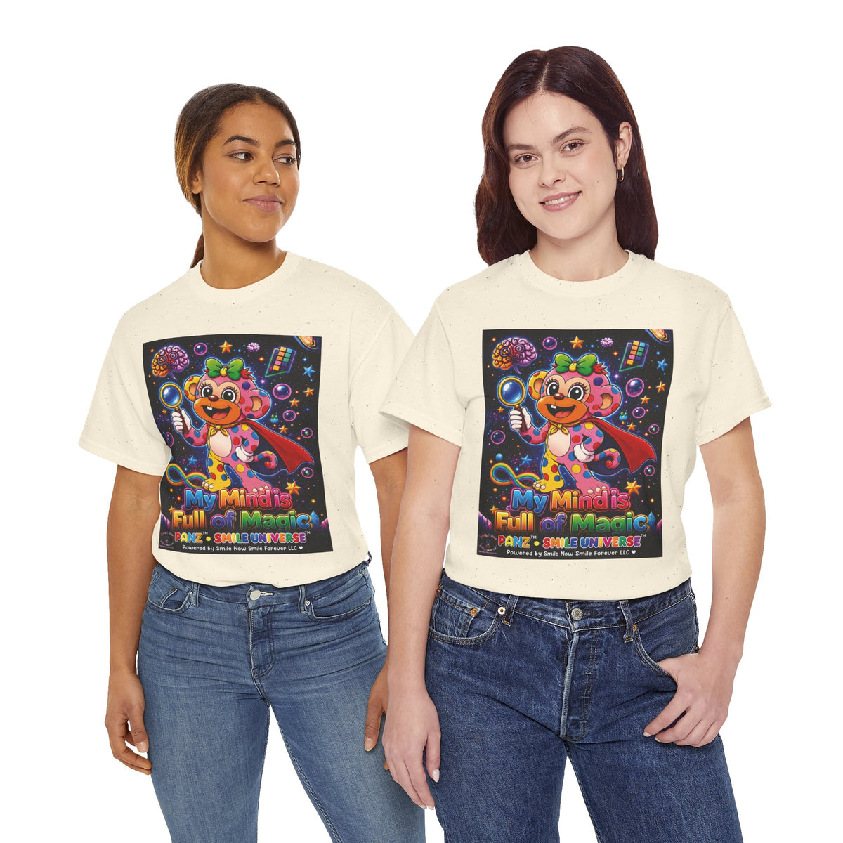 Panz™ Unisex Heavy Cotton™ Tee – "My Mind is Full of Magic" Graphic | Smile Universe Collection
