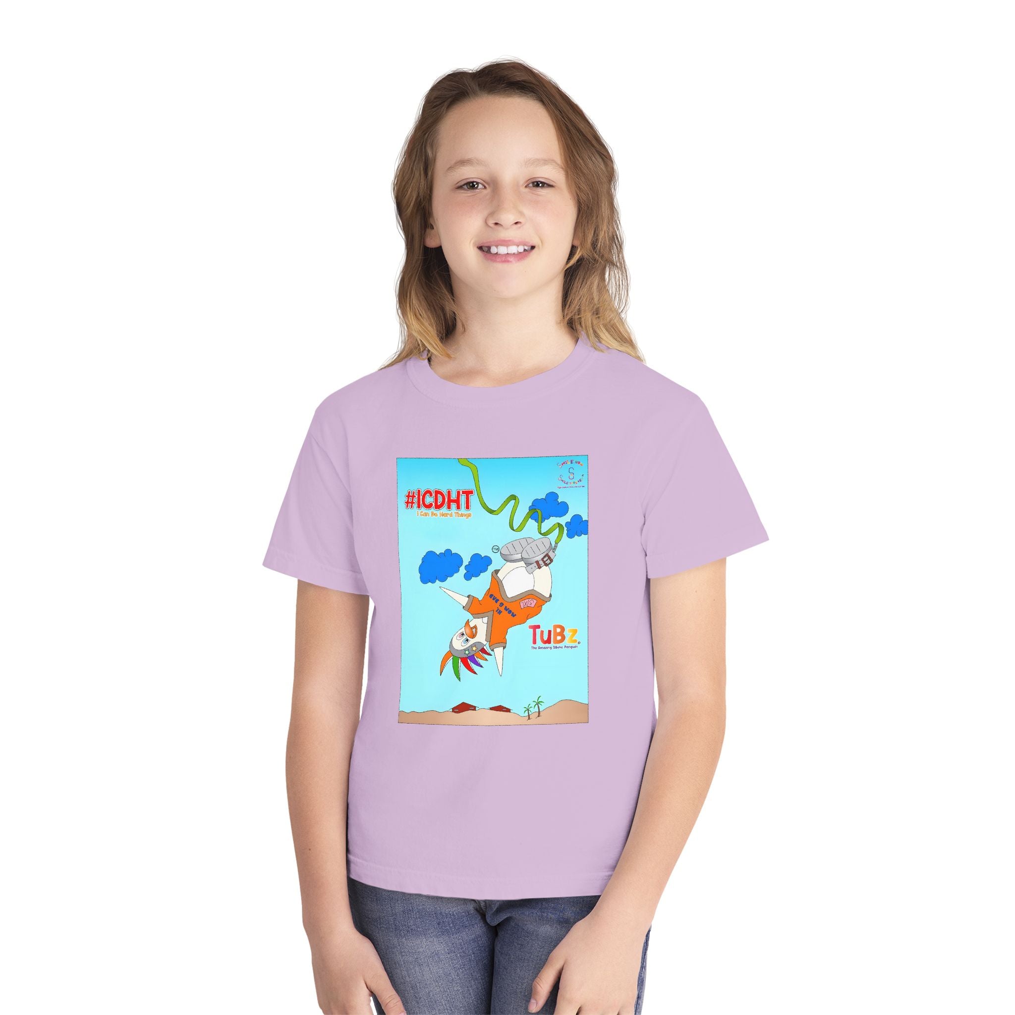 TuBz™ "I Can Do Hard Things" Youth T-Shirt | Youth Midweight Tee- Motivational Kids Graphic Tee