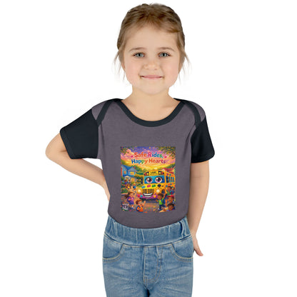 Lani™ Infant Baby Rib Bodysuit – "Safe Rides, Happy Hearts" Graphic