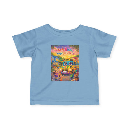 Lani™ Infant Fine Jersey Tee – "Safe Rides, Happy Hearts" Graphic