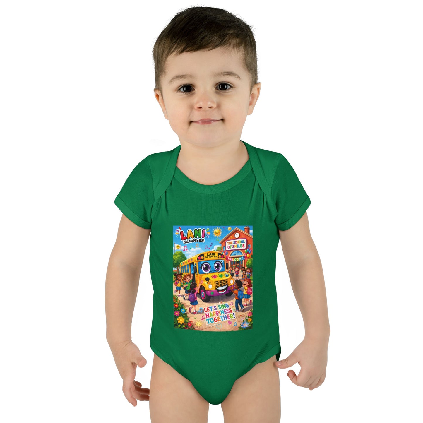 Lani™ Infant Baby Rib Bodysuit – "Let's Sing Happiness Together!" Graphic