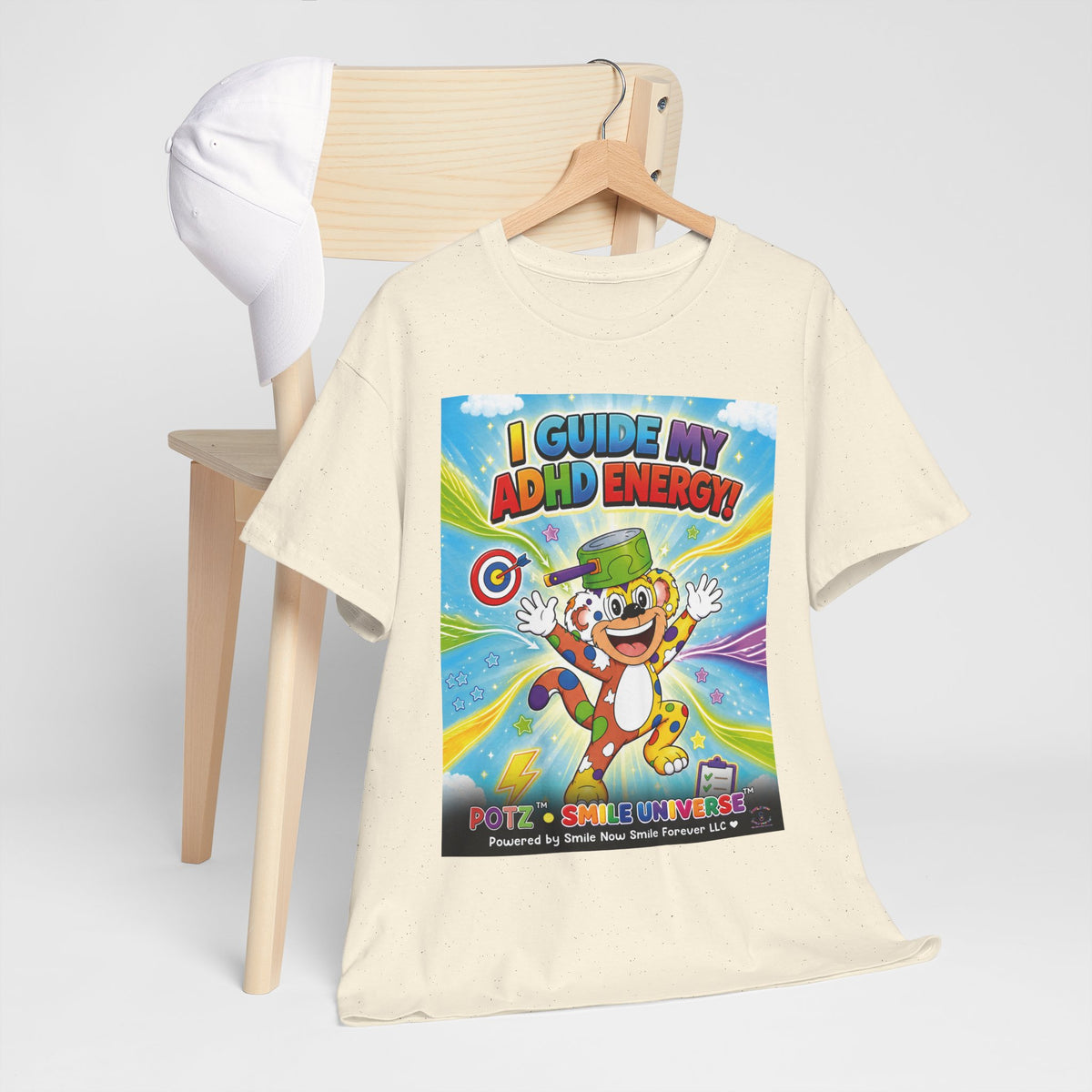 Potz™ Unisex Heavy Cotton™ Tee – "I Guide My ADHD Energy!" Graphic Tee | Smile Universe Collection