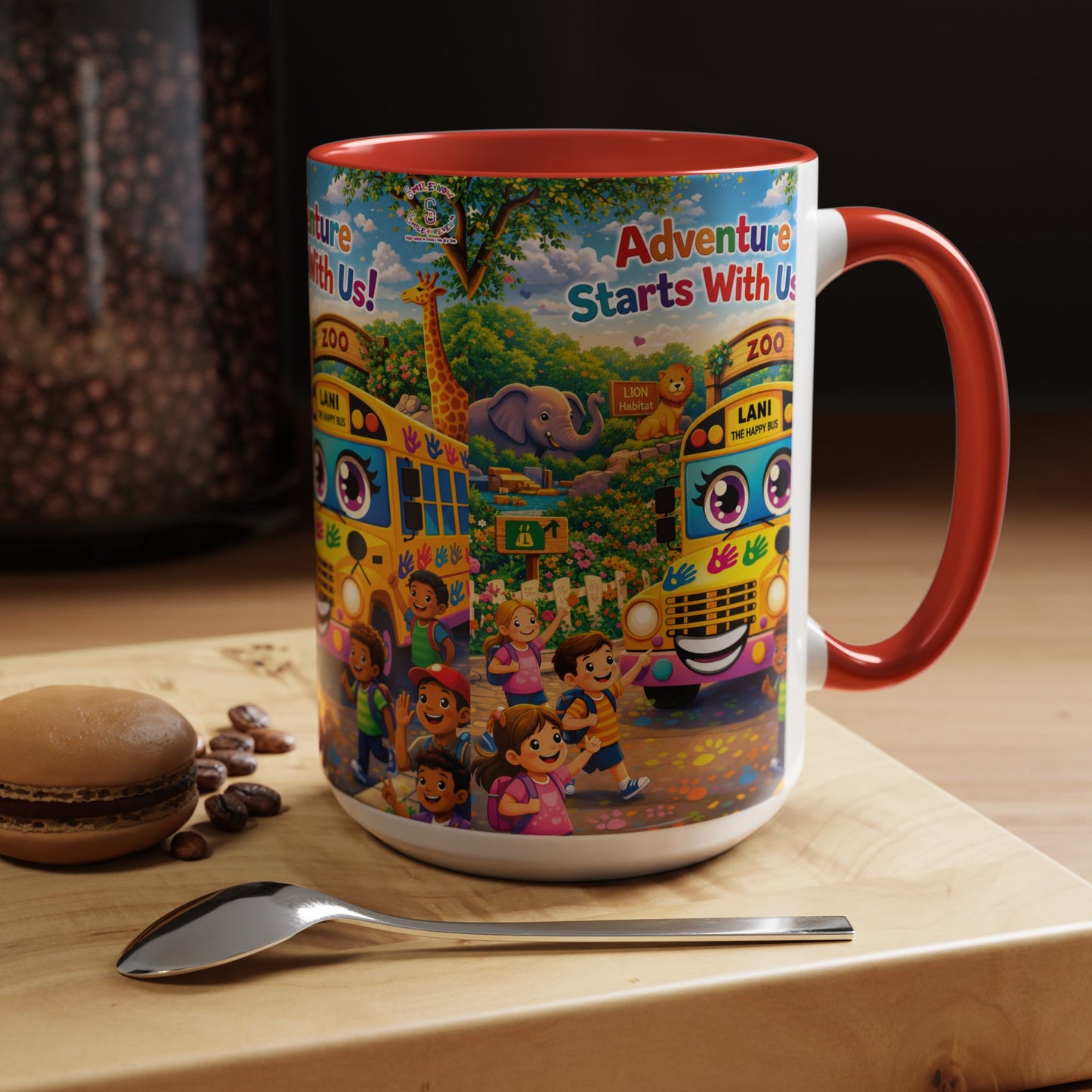 Lani™ Accent Coffee Mug (11oz & 15oz) – "Adventure Starts With Us!" Graphic