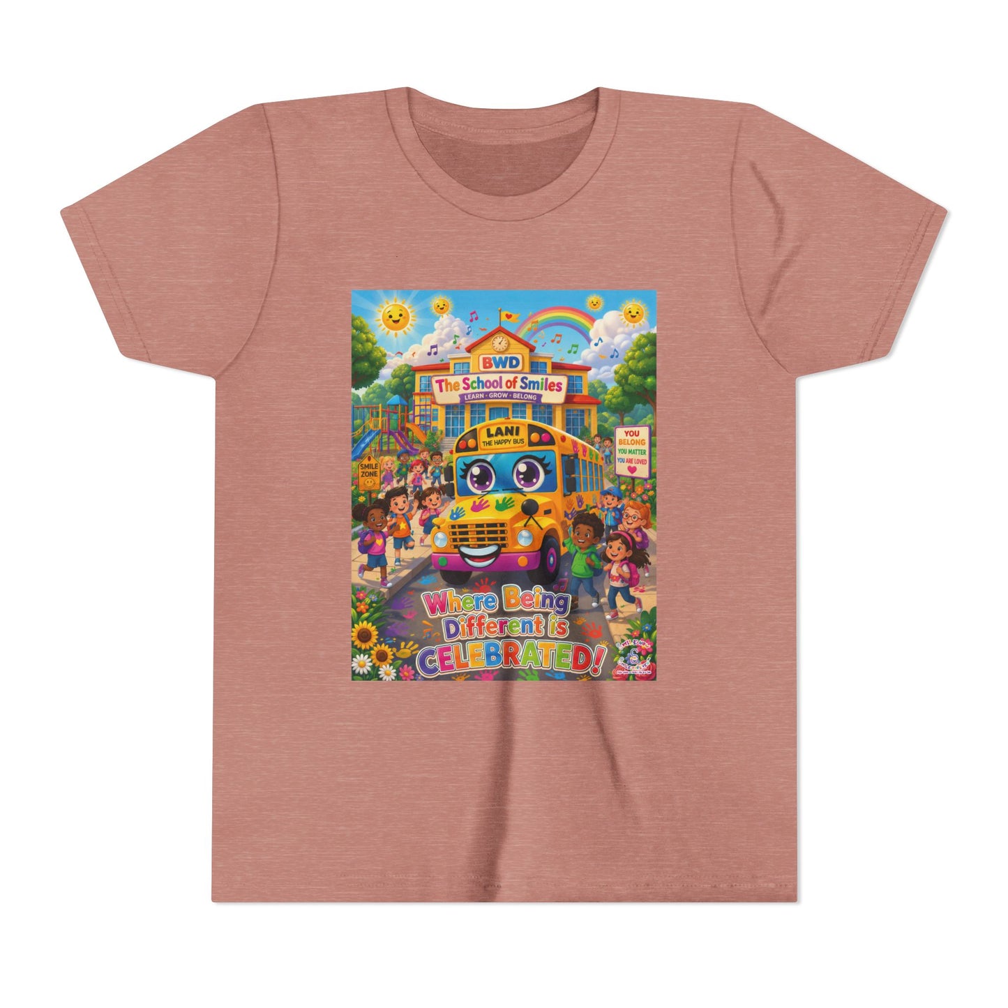 Lani™ Youth Short Sleeve Tee – "Where Being Different is CELEBRATED!" Graphic Shirt