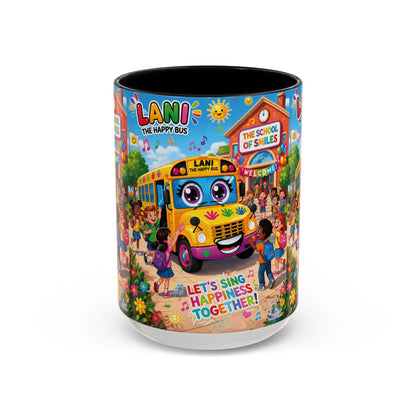 Lani™ Accent Coffee Mug (11oz & 15oz) – "Let's Sing Happiness Together!" Graphic