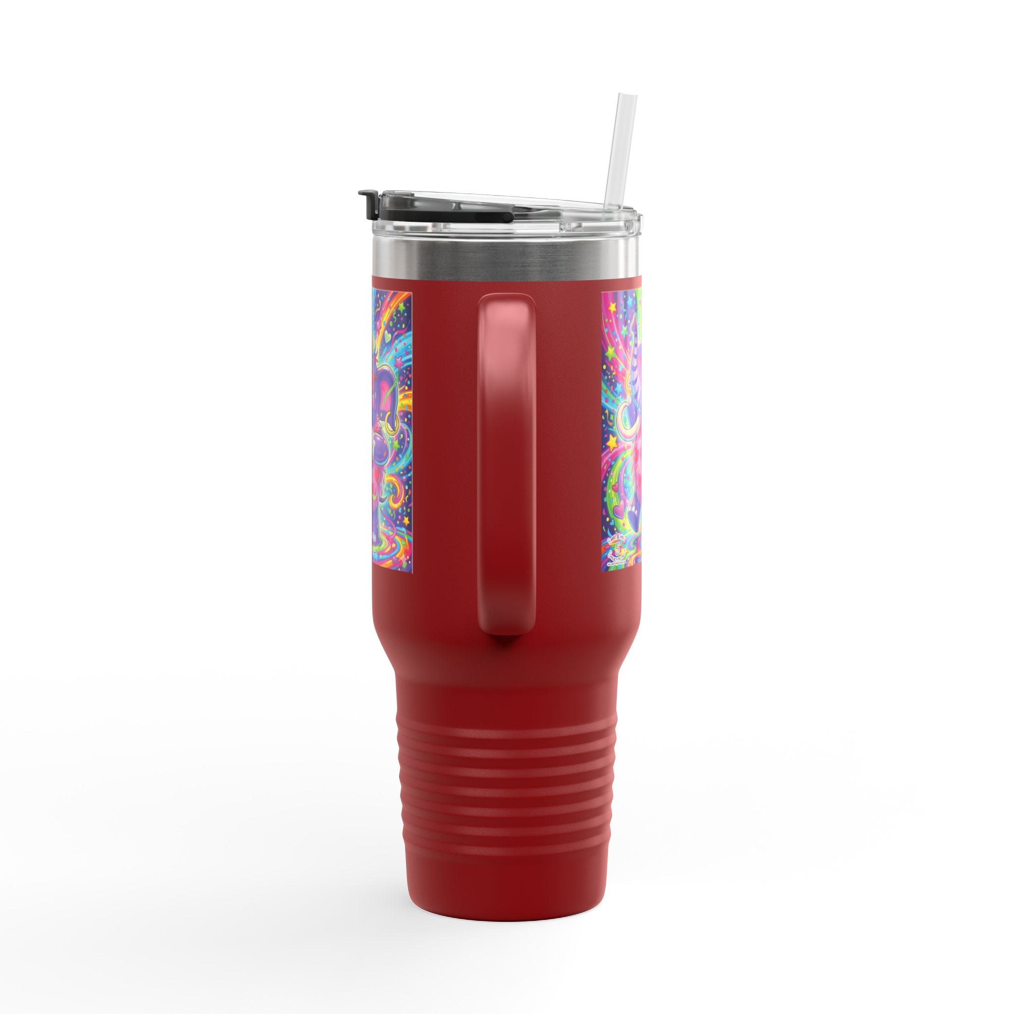 Piklez™ 40oz Insulated Travel Mug – "Born to Celebrate!" Graphic | Smile Universe Collection