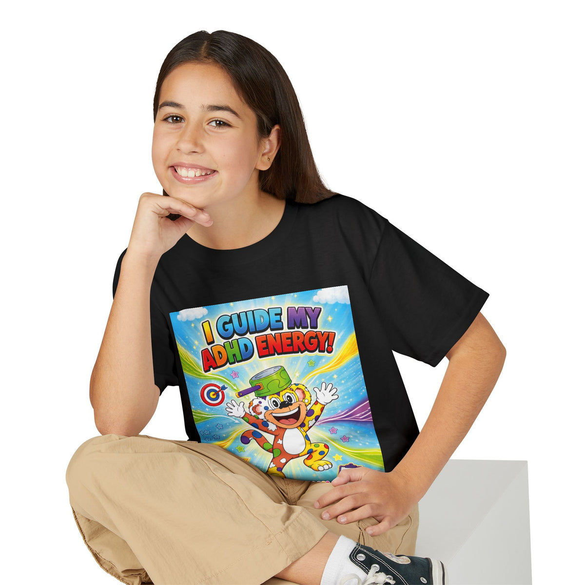 Potz™ Youth DryBlend® T-Shirt – "I Guide My ADHD Energy!" Graphic Tee | Smile Universe Collection