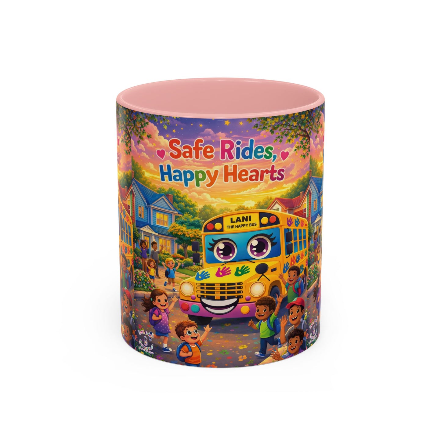 Lani™ Accent Coffee Mug (11oz & 15oz) – "Safe Rides, Happy Hearts" Graphic