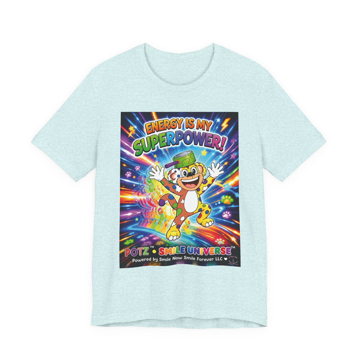 Potz™ Unisex Jersey Short Sleeve Tee – "Energy is My Superpower!" Graphic Tee | Smile Universe Collection
