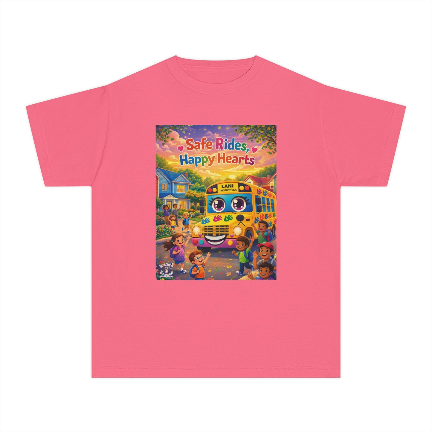 Lani™ Youth Midweight Tee – "Safe Rides, Happy Hearts" Graphic