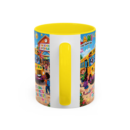 Lani™ Accent Coffee Mug (11oz & 15oz) – "Let's Sing Happiness Together!" Graphic
