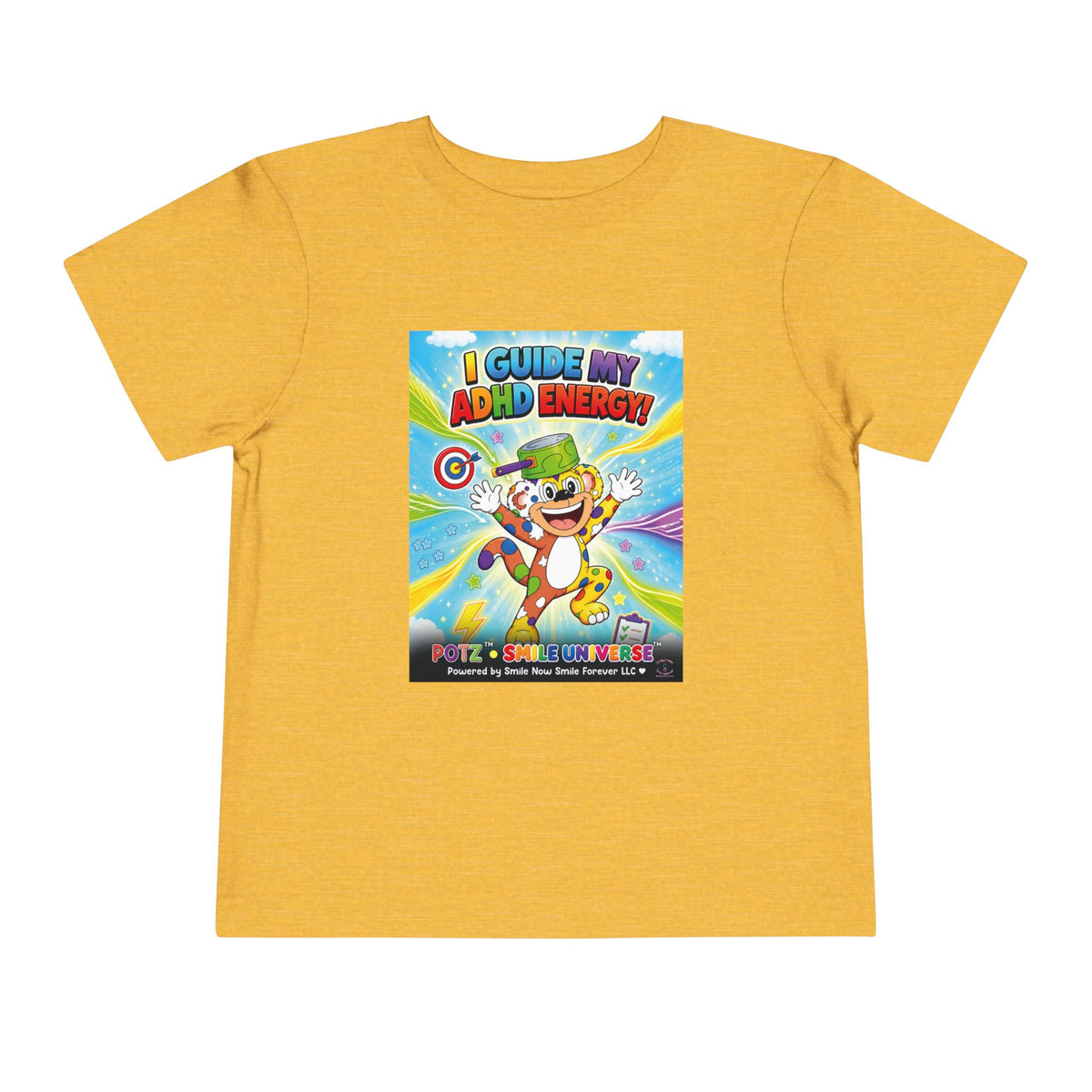 Potz™ Toddler Short Sleeve Tee – "I Guide My ADHD Energy!" Graphic Tee | Smile Universe Collection