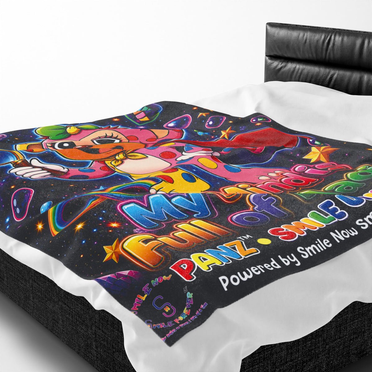 Panz™ Velveteen Plush Blanket – "My Mind is Full of Magic" Graphic | Smile Universe Collection