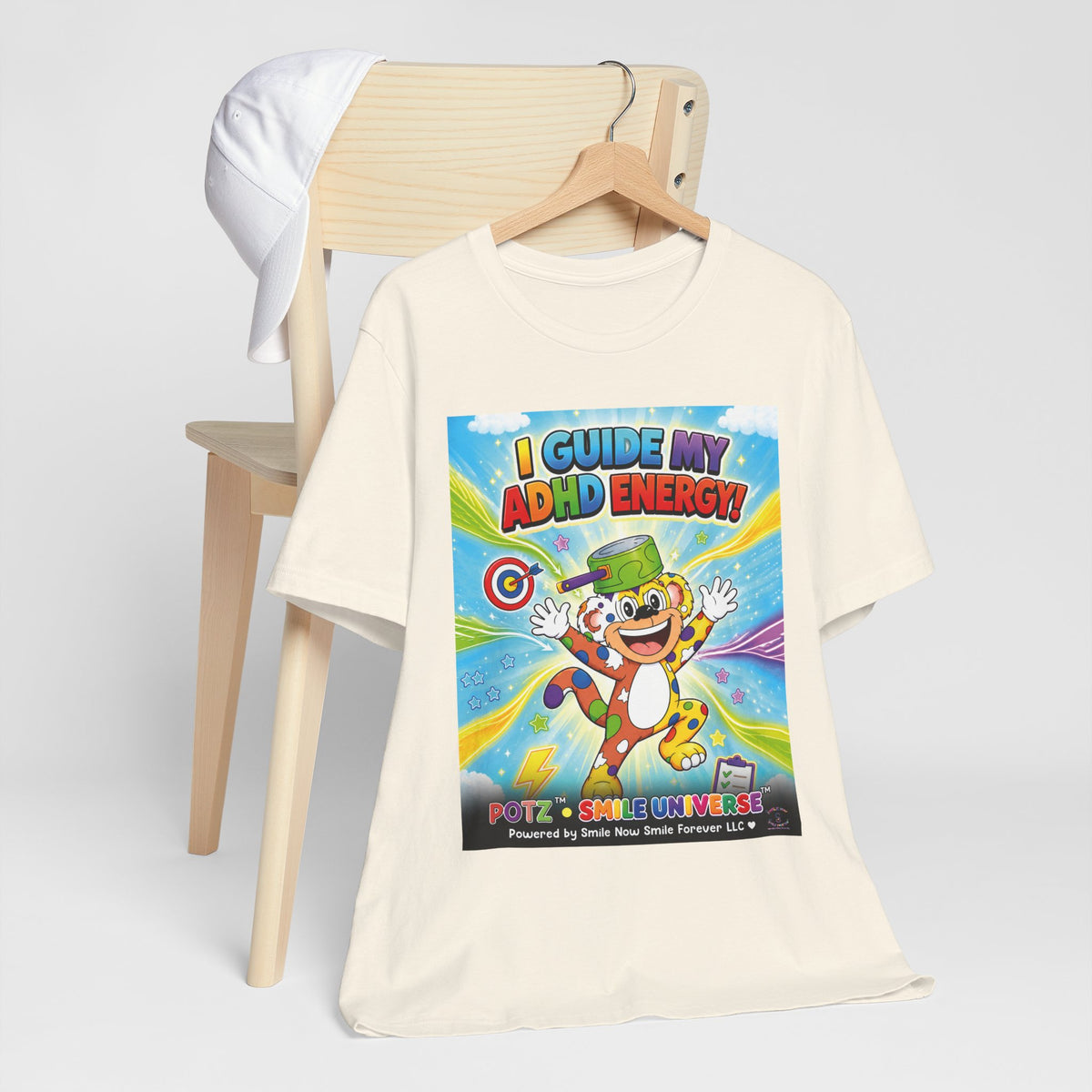 Potz™ Unisex Jersey Short Sleeve Tee – "I Guide My ADHD Energy!" Graphic Tee | Smile Universe Collection