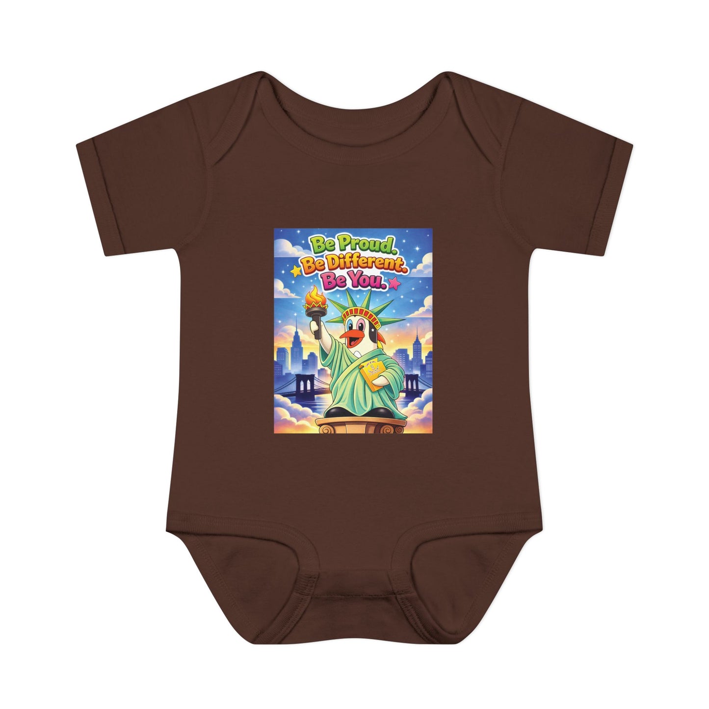 TuBz™ "Be Proud. Be Different. Be You." Infant Bodysuit - Inspirational Baby Onesie