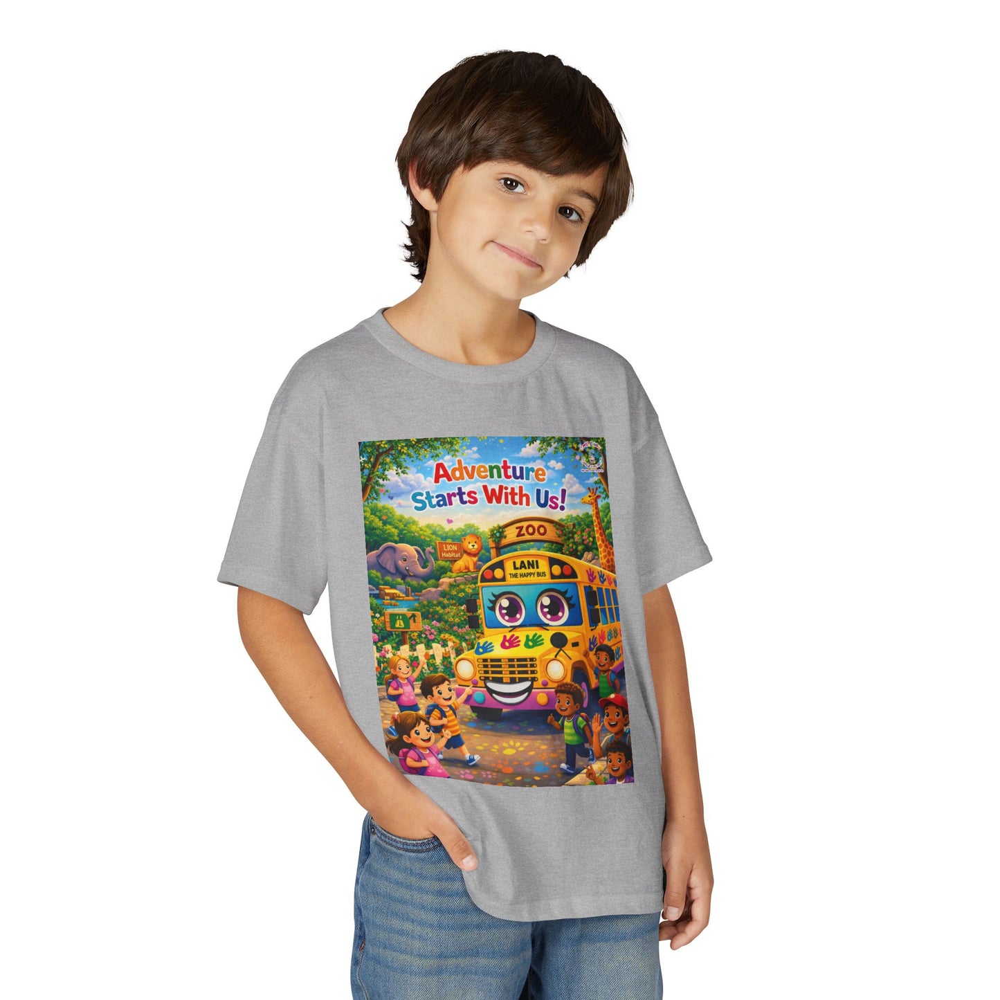 Lani™ Youth DryBlend® T-Shirt – "Adventure Starts With Us!" Graphic