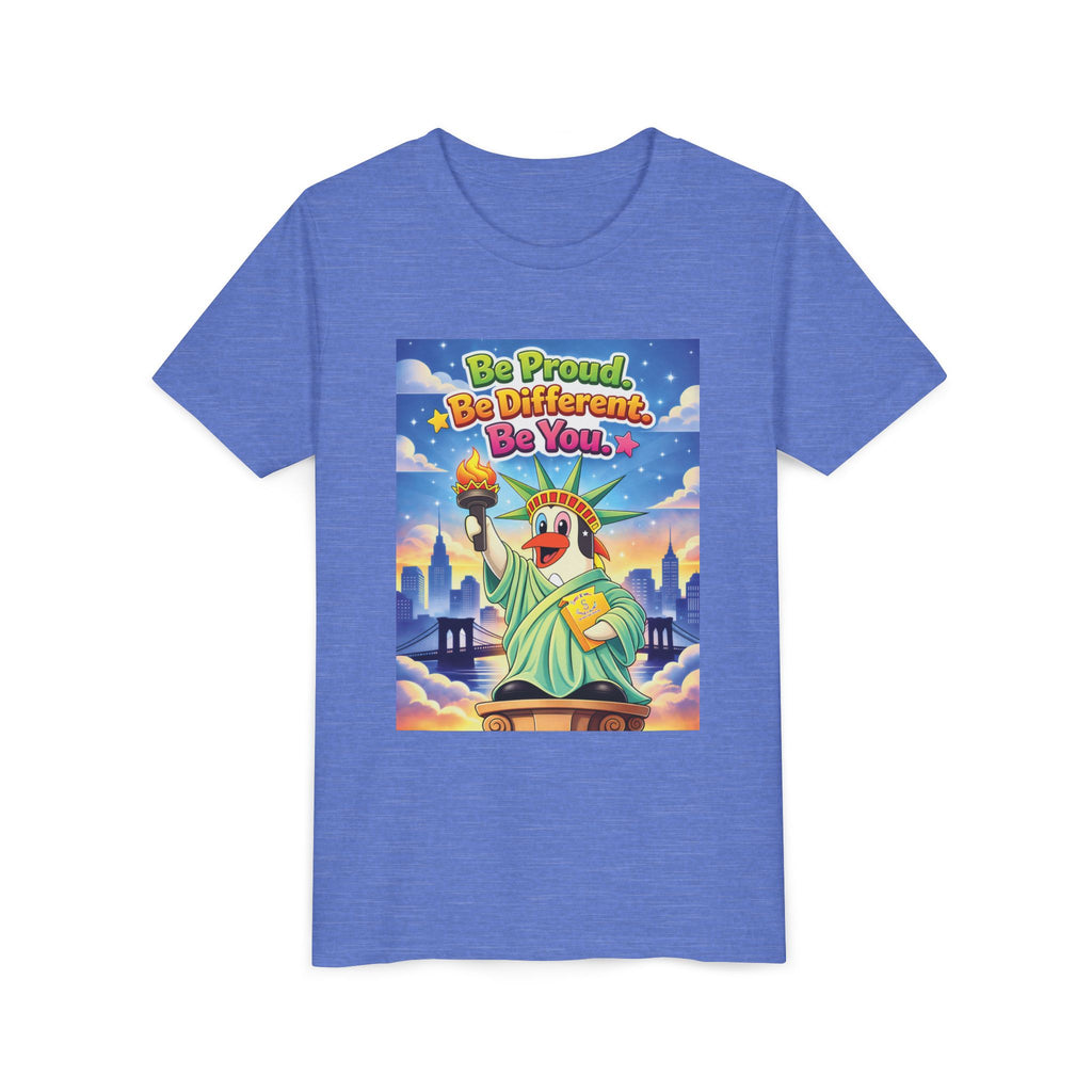 TuBz™M "Be Proud. Be Different. Be You." Kids T-Shirt - Inspirational Graphic Tee