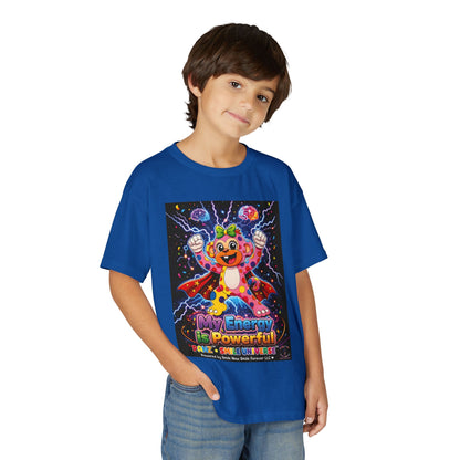Panz™ Youth DryBlend® T-Shirt – "My Energy is Powerful" Graphic Tee | Smile Universe Collection