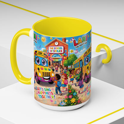 Lani™ Accent Coffee Mug (11oz & 15oz) – "Let's Sing Happiness Together!" Graphic