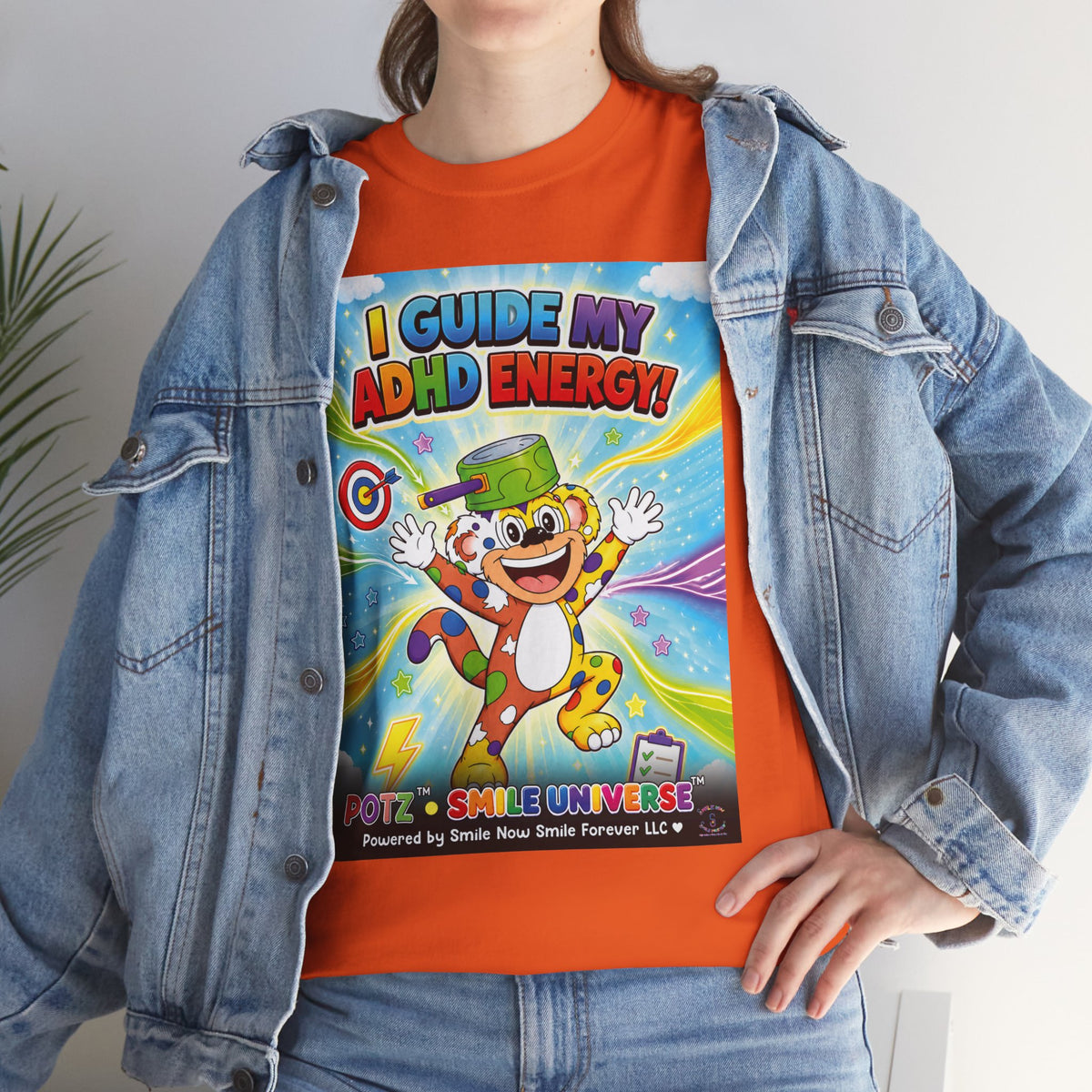 Potz™ Unisex Heavy Cotton™ Tee – "I Guide My ADHD Energy!" Graphic Tee | Smile Universe Collection
