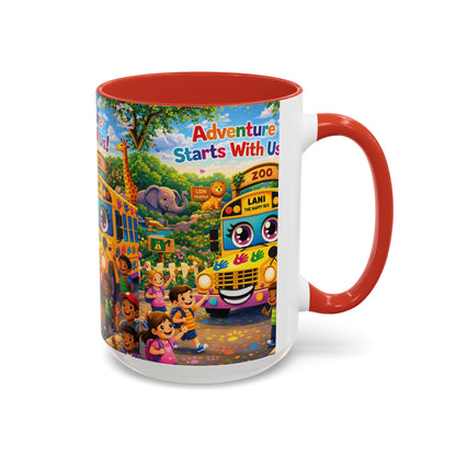 Lani™ Accent Coffee Mug (11oz & 15oz) – "Adventure Starts With Us!" Graphic