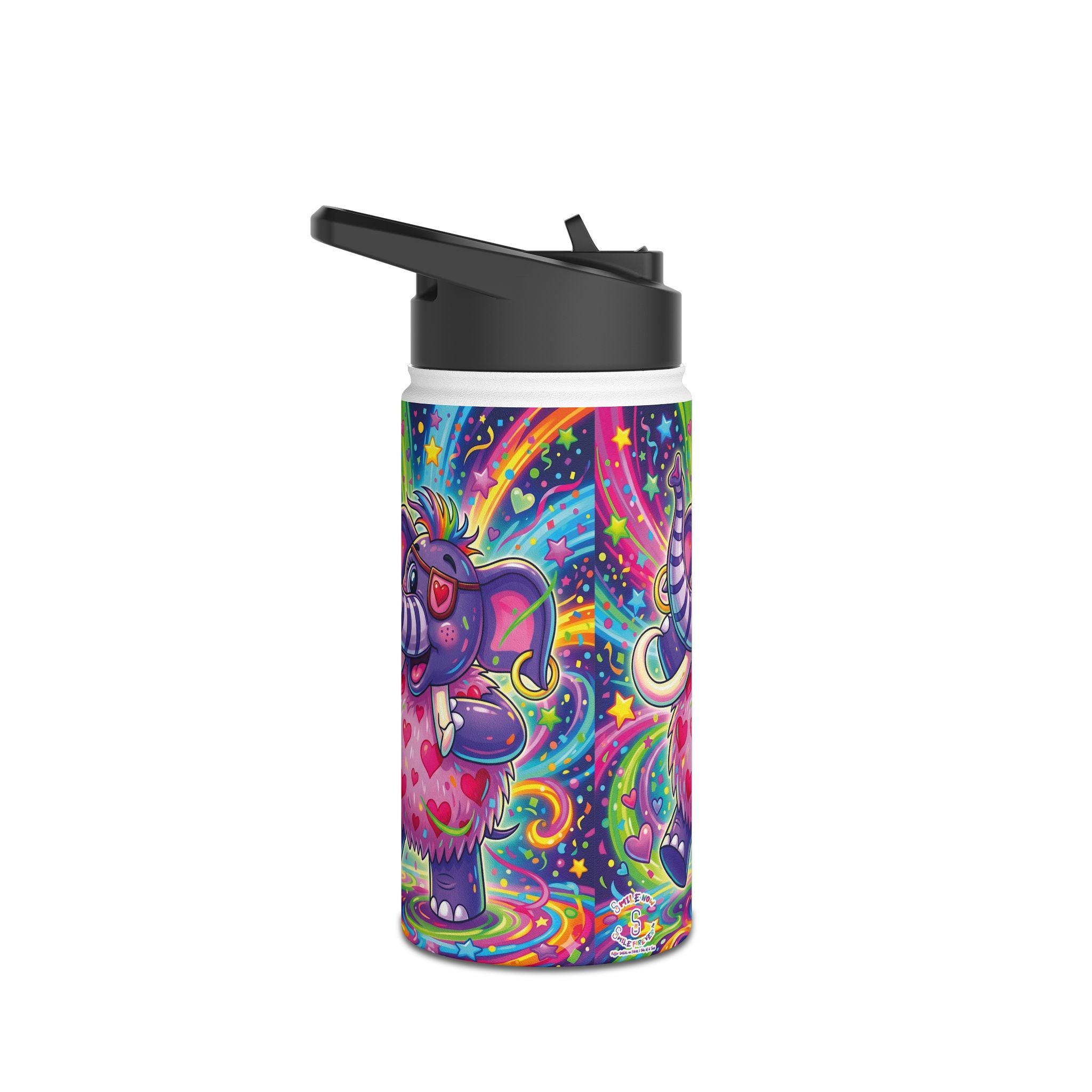 Piklez™ Stainless Steel Water Bottle with Standard Lid – "Born to Celebrate!" Graphic | Smile Universe Collection