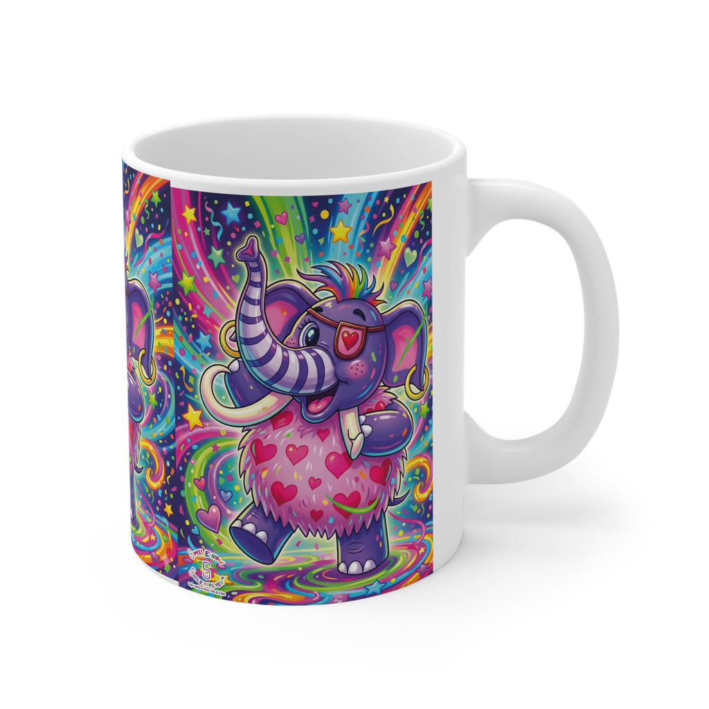 Piklez™ 11oz, 15oz Ceramic Coffee Cup – "Born to Celebrate!" Graphic | Smile Universe Collection