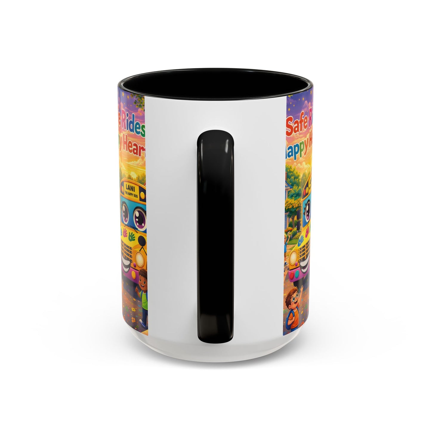 Lani™ Accent Coffee Mug (11oz & 15oz) – "Safe Rides, Happy Hearts" Graphic