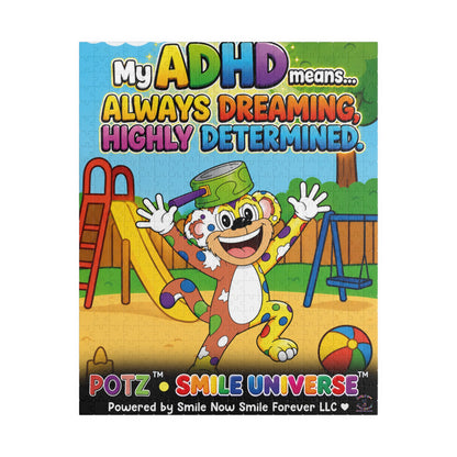 Potz™ Puzzle – "My ADHD Means Always Dreaming, Highly Determined" Graphic Jigsaw Puzzle | Smile Universe Collection