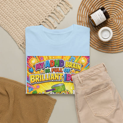 Potz™ Unisex Heavy Cotton™ Tee – "My ADHD Brain is Full of Brilliant Ideas!" Graphic Tee | Smile Universe Collection