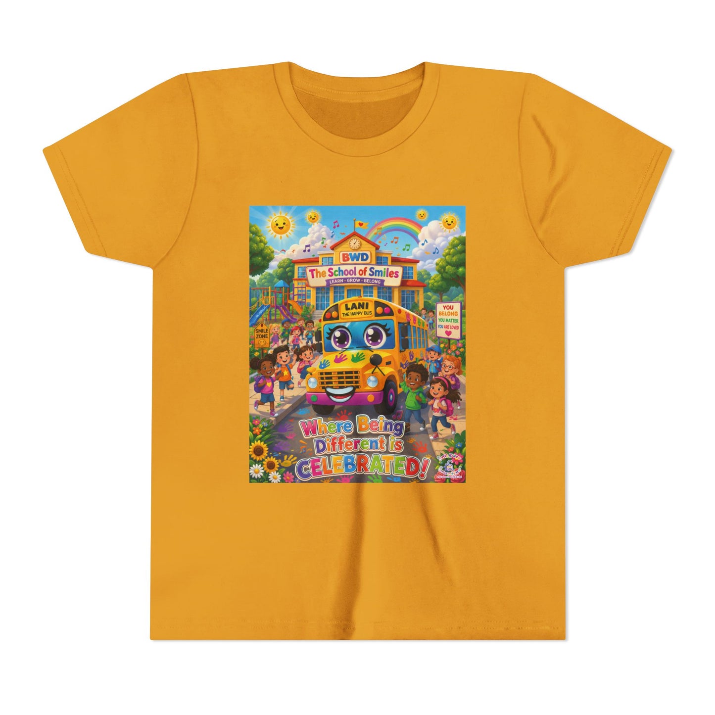 Lani™ Youth Short Sleeve Tee – "Where Being Different is CELEBRATED!" Graphic Shirt