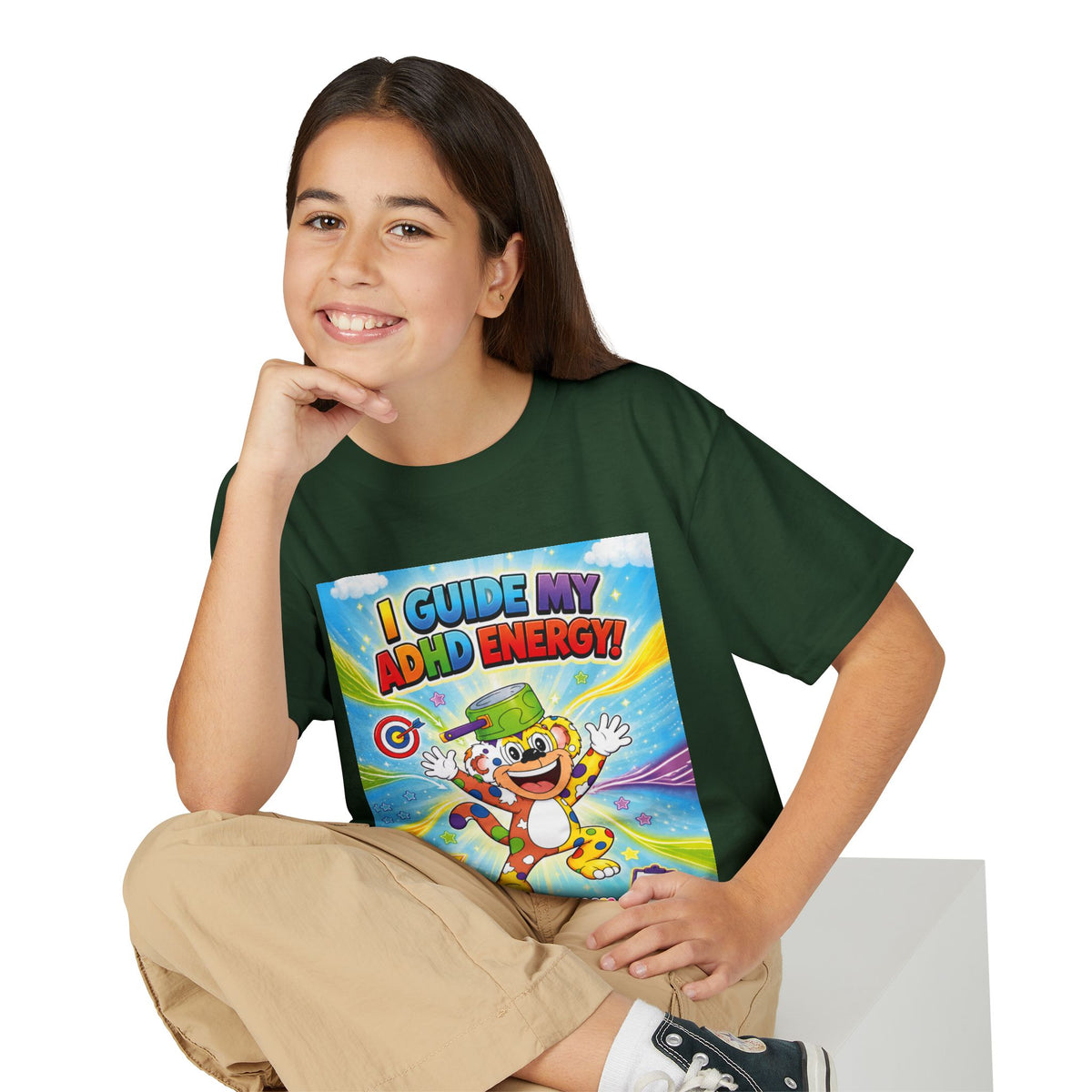 Potz™ Youth DryBlend® T-Shirt – "I Guide My ADHD Energy!" Graphic Tee | Smile Universe Collection