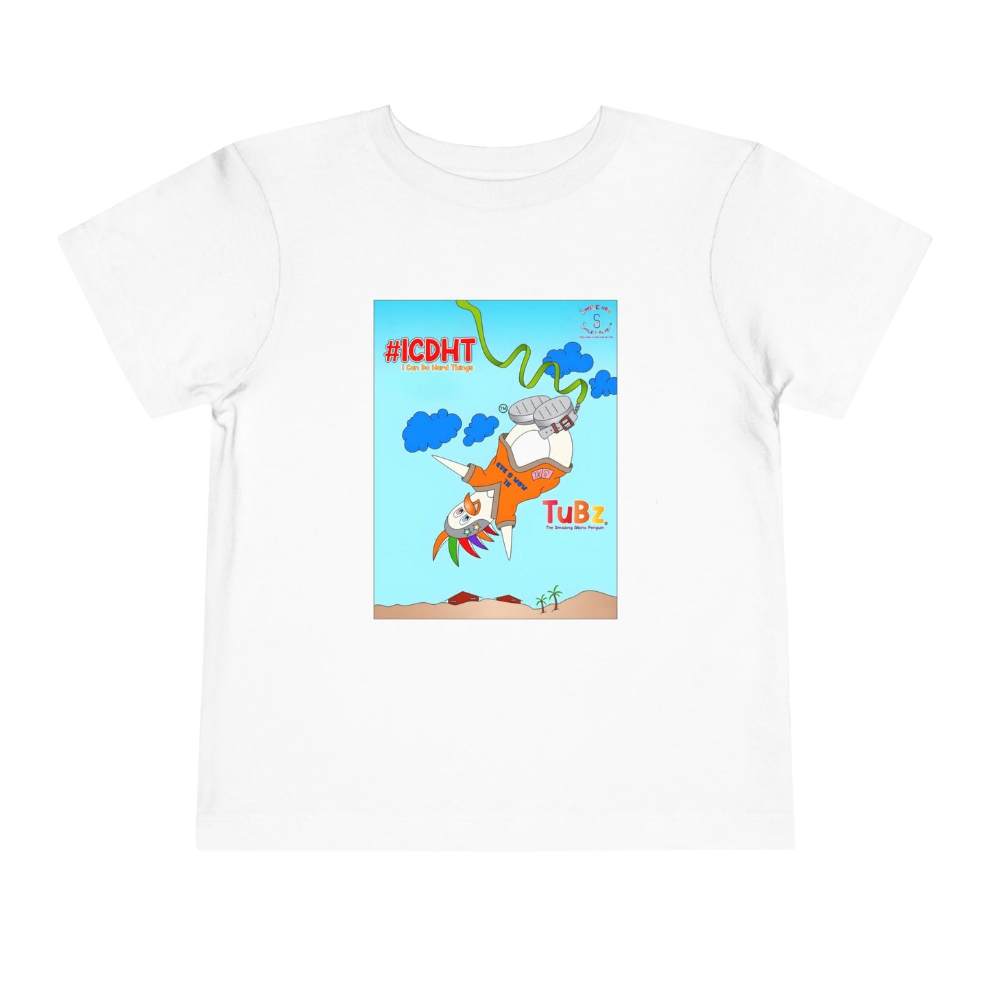 TuBz™ "I Can Do Hard Things" Toddler T-Shirt | Toddler Short Sleeve Tee  - Positive Kids Graphic Tee
