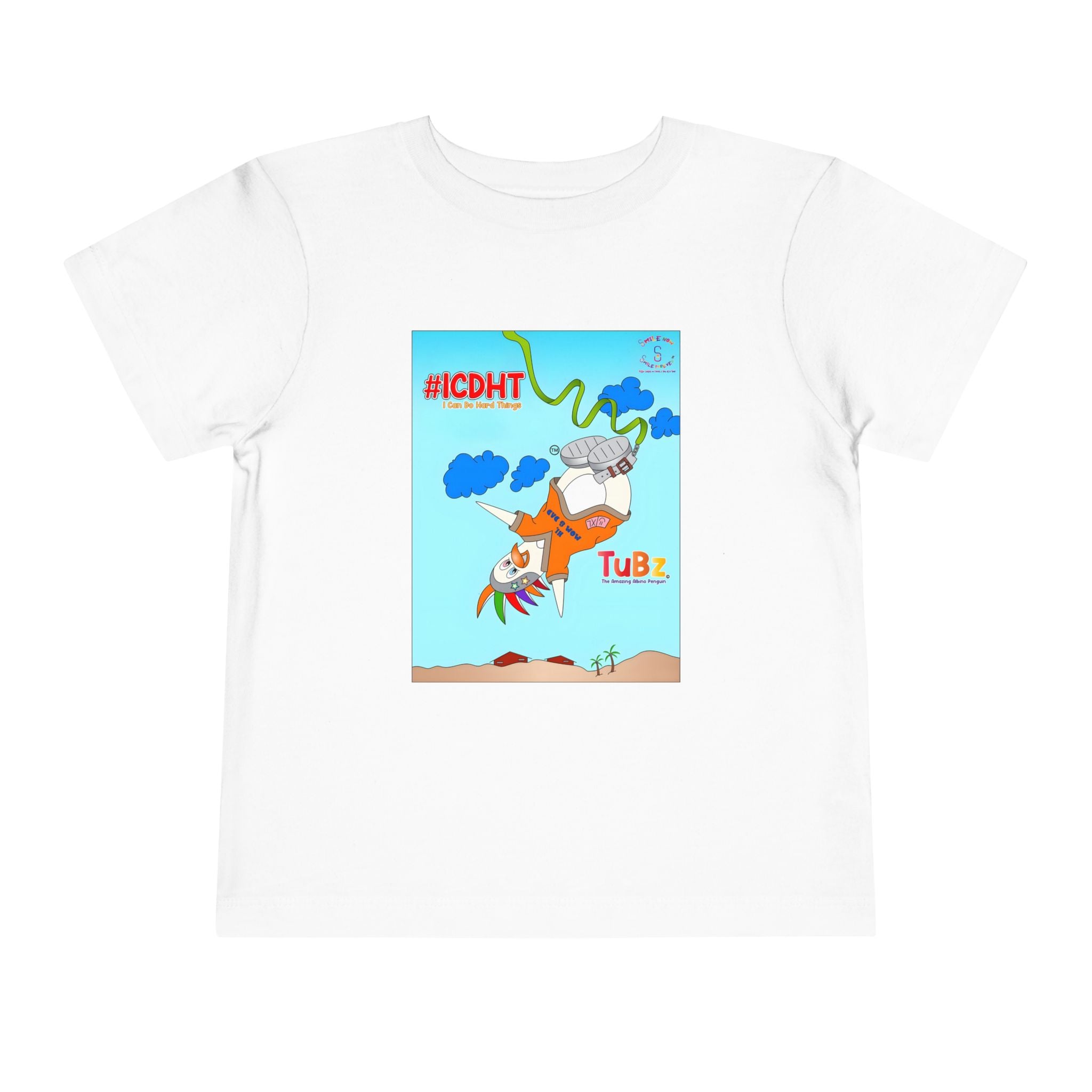 TuBz™ "I Can Do Hard Things" Toddler T-Shirt | Toddler Short Sleeve Tee  - Positive Kids Graphic Tee