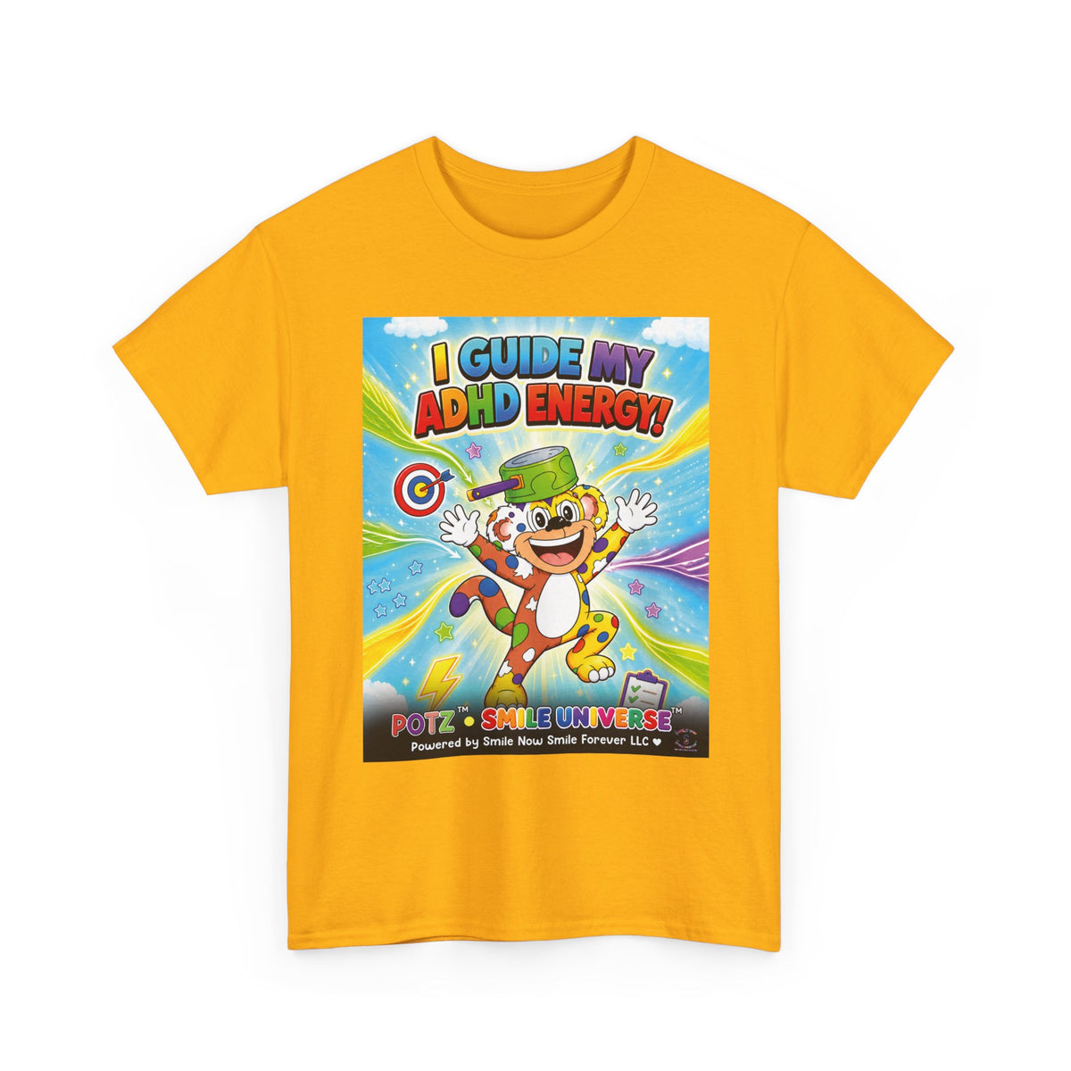 Potz™ Unisex Heavy Cotton™ Tee – "I Guide My ADHD Energy!" Graphic Tee | Smile Universe Collection