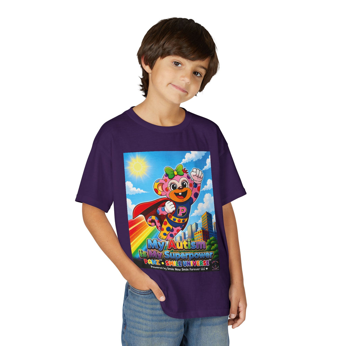 Panz™ Youth DryBlend® T-Shirt – "My Autism is My Superpower" Graphic | Smile Universe Collection