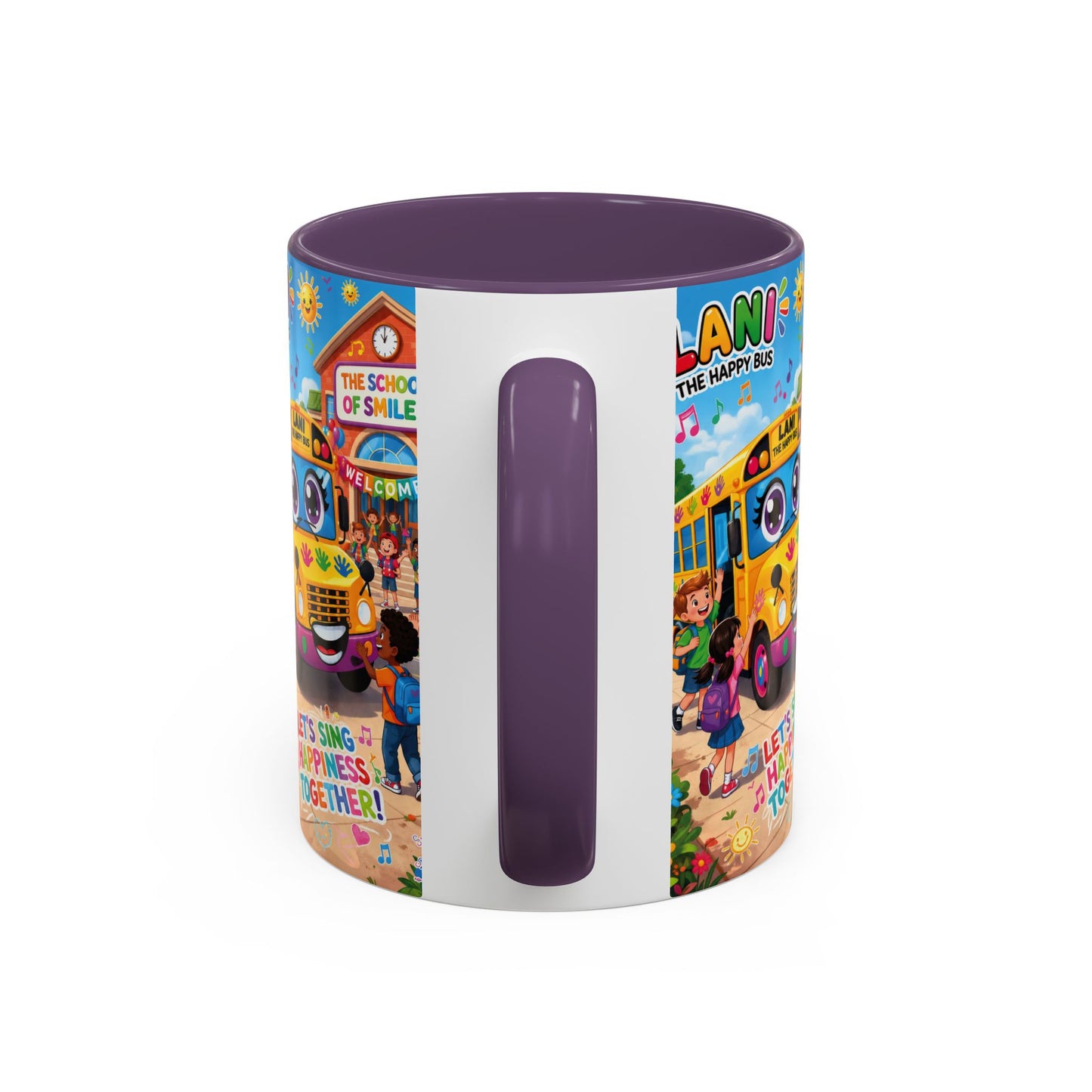 Lani™ Accent Coffee Mug (11oz & 15oz) – "Let's Sing Happiness Together!" Graphic