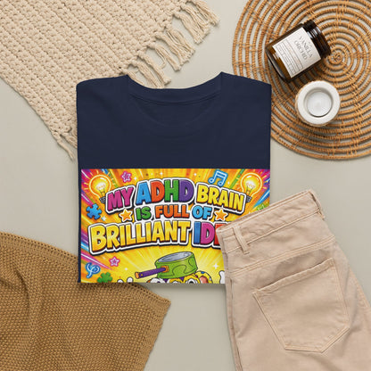 Potz™ Unisex Heavy Cotton™ Tee – "My ADHD Brain is Full of Brilliant Ideas!" Graphic Tee | Smile Universe Collection