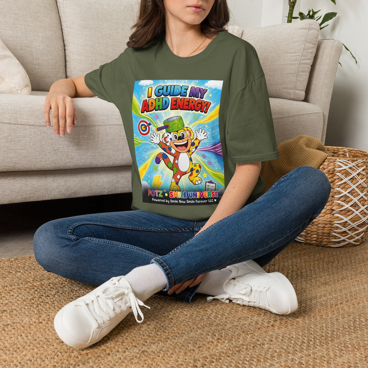 Potz™ Unisex Softstyle T-Shirt – "I Guide My ADHD Energy!" Graphic Tee | Smile Universe Collection
