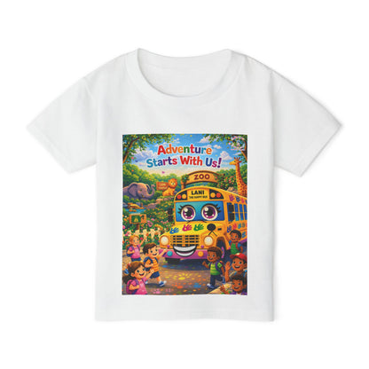 Lani™ Heavy Cotton™ Toddler T-Shirt – "Adventure Starts With Us!" Graphic
