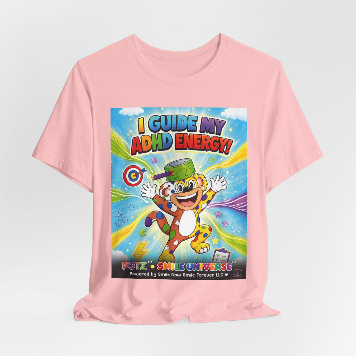 Potz™ Unisex Jersey Short Sleeve Tee – "I Guide My ADHD Energy!" Graphic Tee | Smile Universe Collection