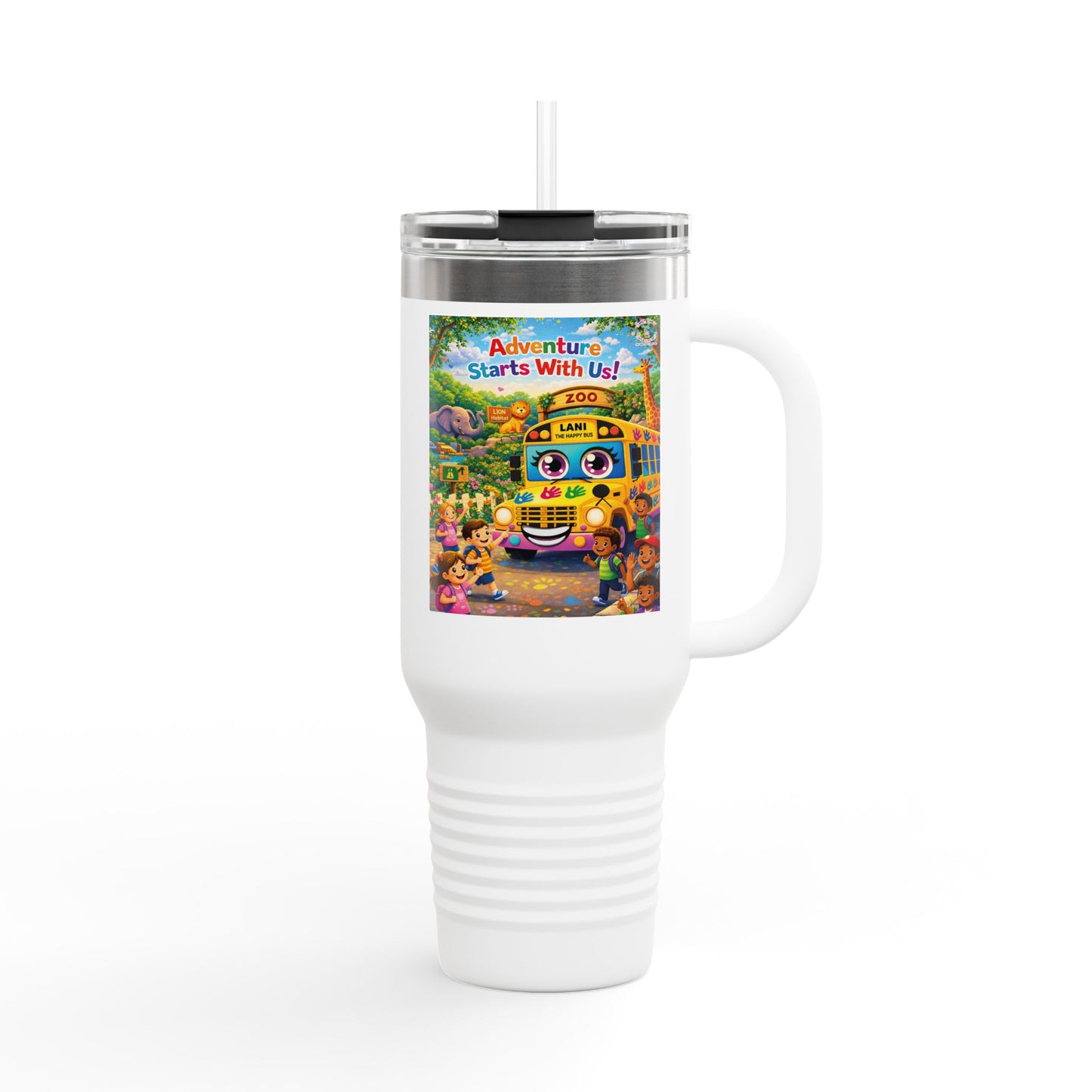Lani™ 40oz Insulated Travel Mug – "Adventure Starts With Us!" Graphic
