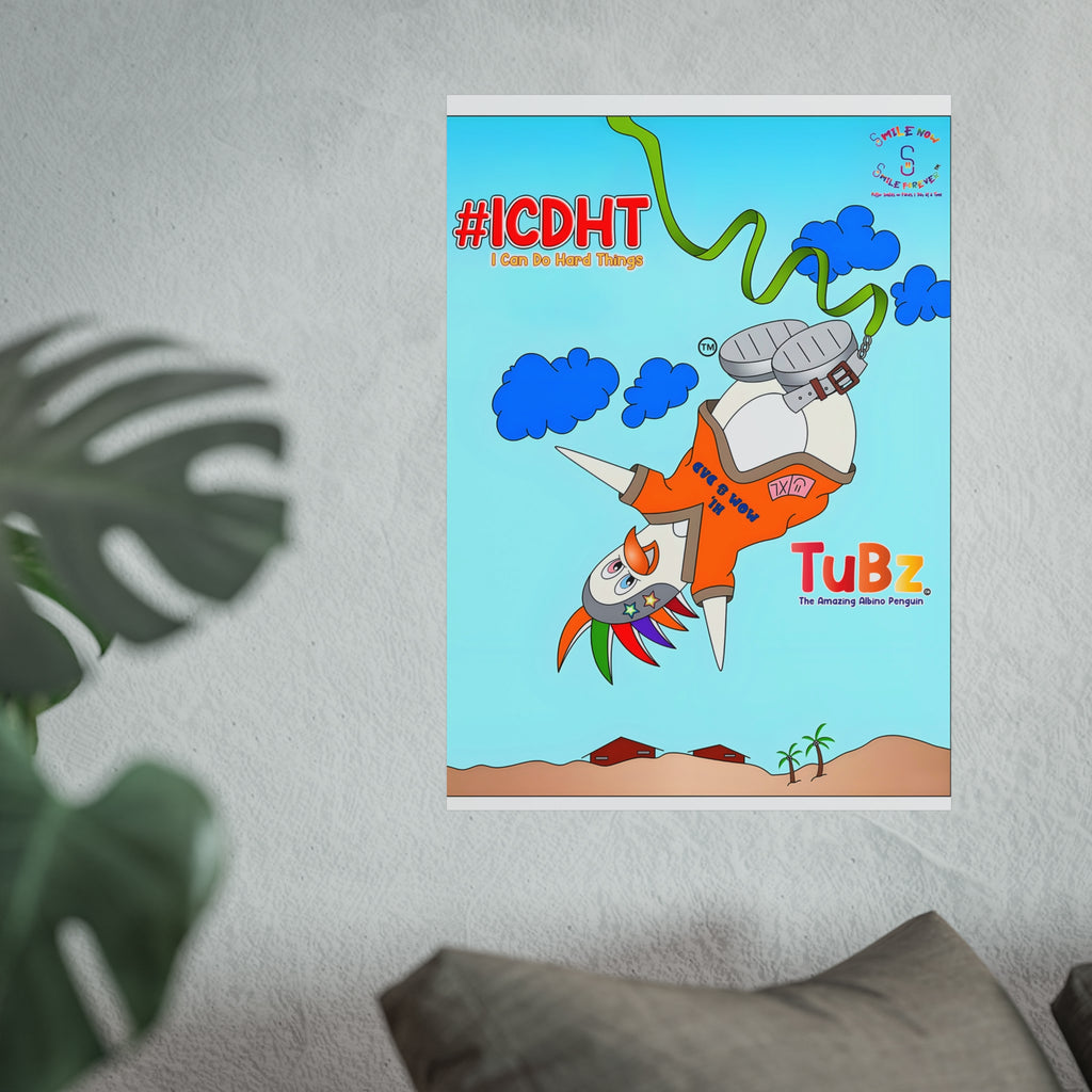 TuBz™ "I Can Do Hard Things" Fine Art Poster - Premium Inspirational Wall Decor for Kids